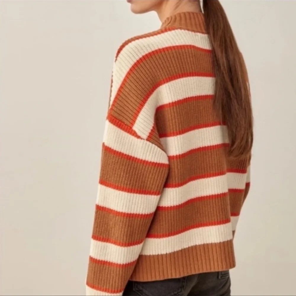 Reformation Brown and Cream Striped Sweater - Picture 7 of 14